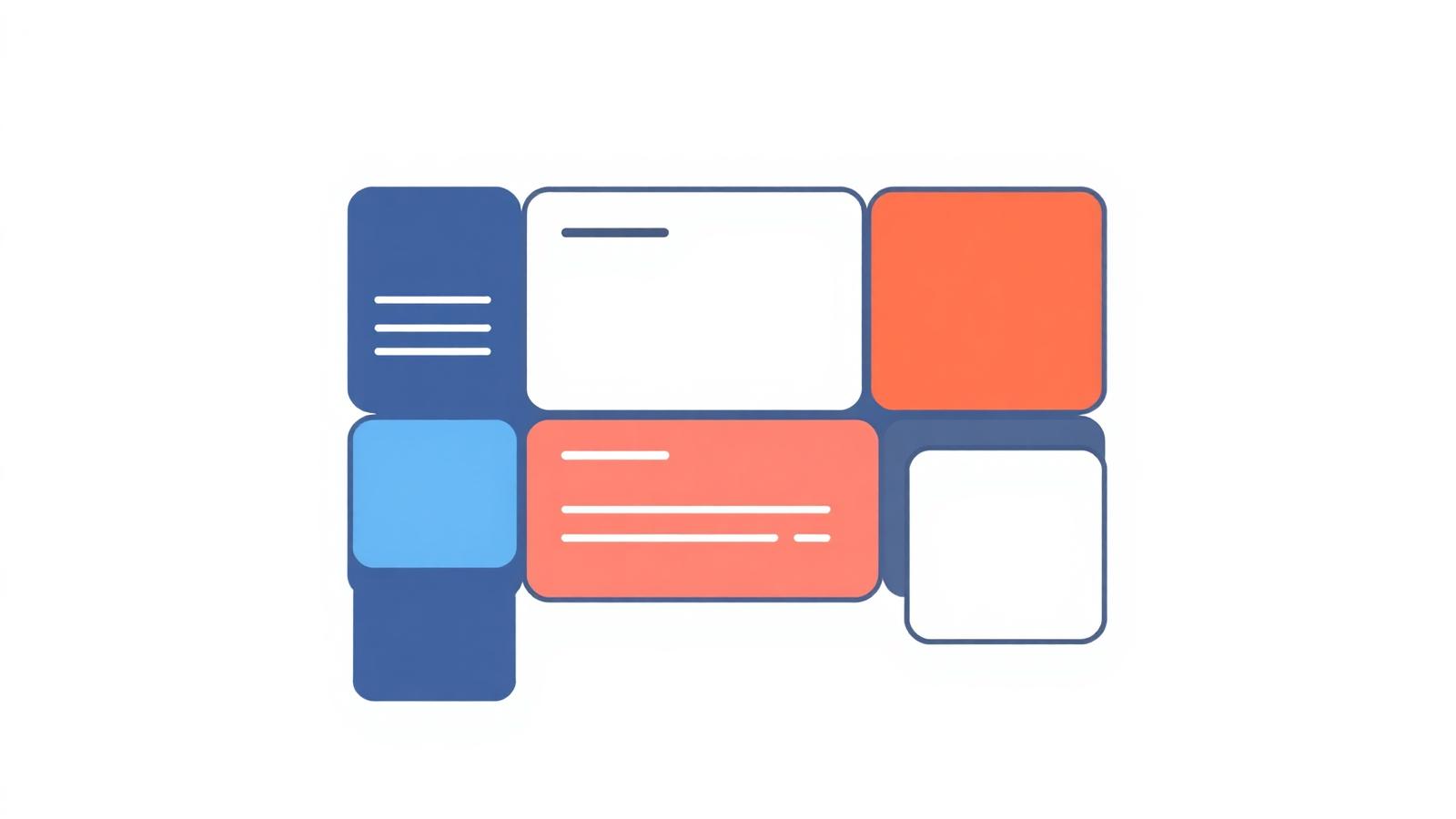 Blocs de mise en page sémantiques avec contours de focus et échantillons de contraste