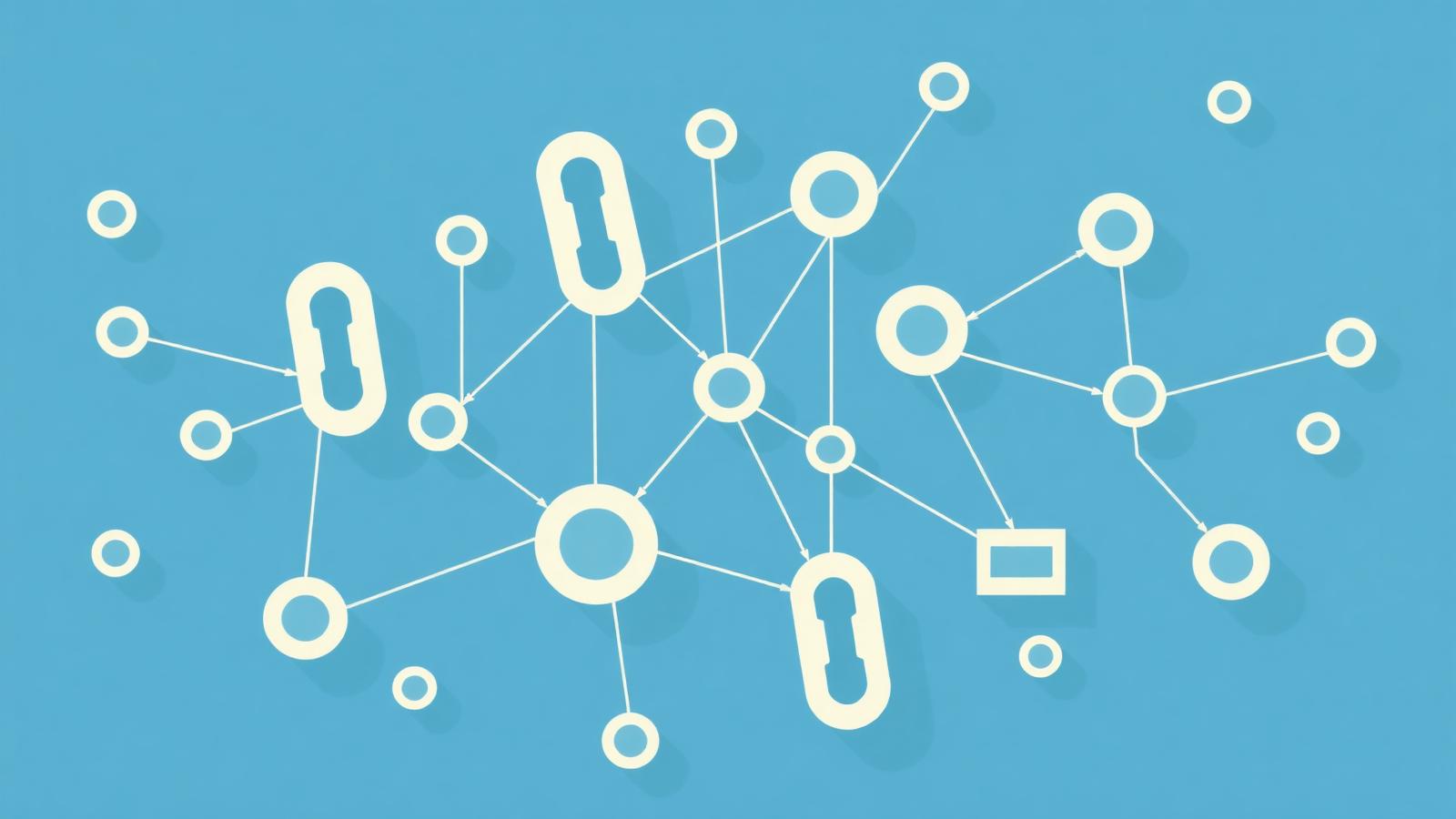 Graphe de liens entre sites web représentant un profil de backlinks et la circulation de l'autorité